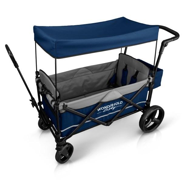 wonder stroller wagon WonderFold Baby X2 Push/Pull 2-Passenger Double Stroller Wagon Navy Ne – FactoryPure