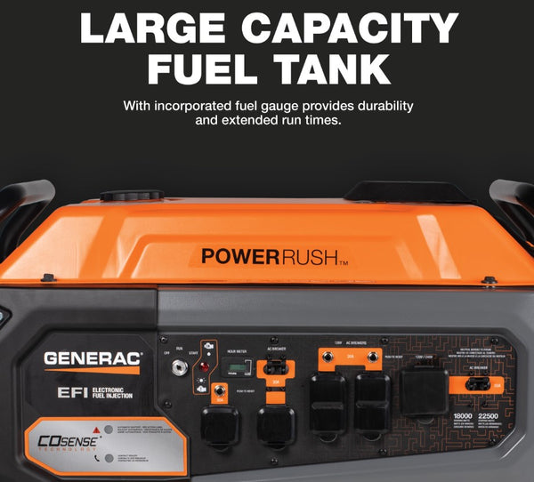 Generac GP18000EFI 18000W/22500W Low THD Gas Generator Electric Start