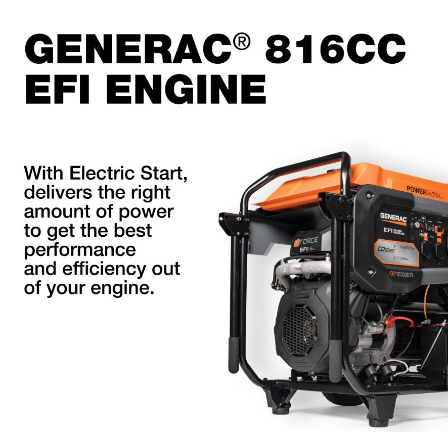 Generac GP15500EFI 15500W/19300W Low THD Gas Generator Electric Start New