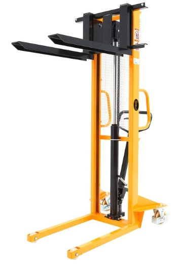 Apollolift A-3002 63" Lifting Height 1100 lbs. Capacity Adjustable Forks Manual Straddle Stacker New