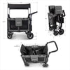 WonderFold Baby W2 Multi-Function Folding Double Stroller Wagon with Removable Canopy and Seats Gray New
