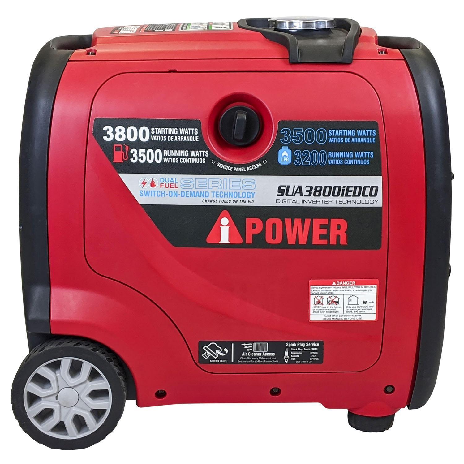 A-iPower SUA3800IED 3500W/3800W Dual Fuel Remote Start Inverter Generator New