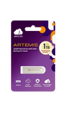 Amaryllo ARTEMIS 2-in-1 Cloud and ThumbDrive 32GB plus 1TB Cloud Storage USB 2.0 Flash Drive Silver New
