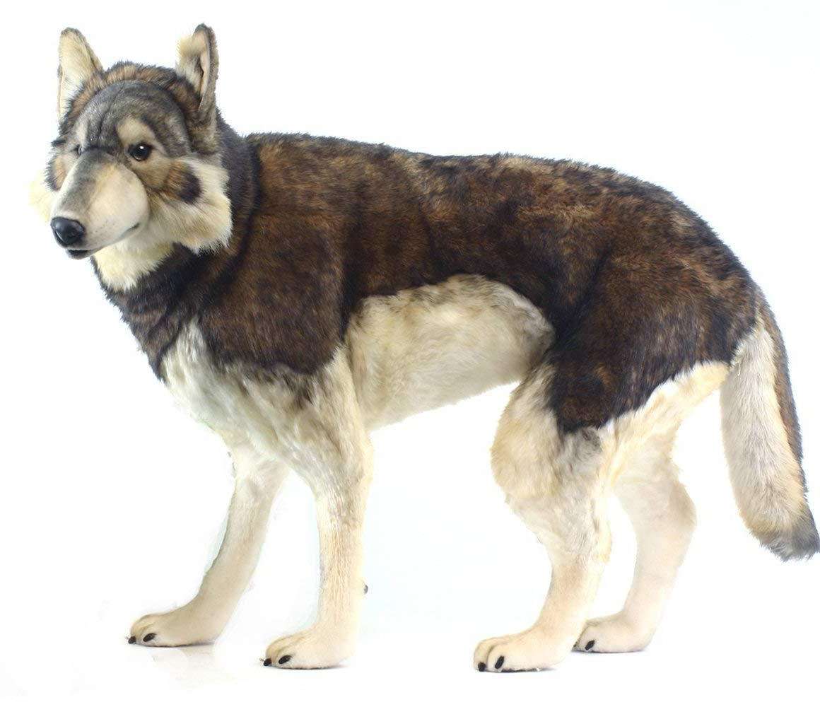Hansa Creations 5496 Realistic Standing Timber Wolf 40 Inch  Stuffed Animal Toy New