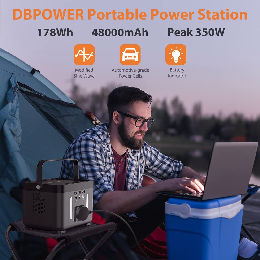 DBPOWER PW0001 178Wh/250W Battery Backup with AC Outlet Portable Power Station New