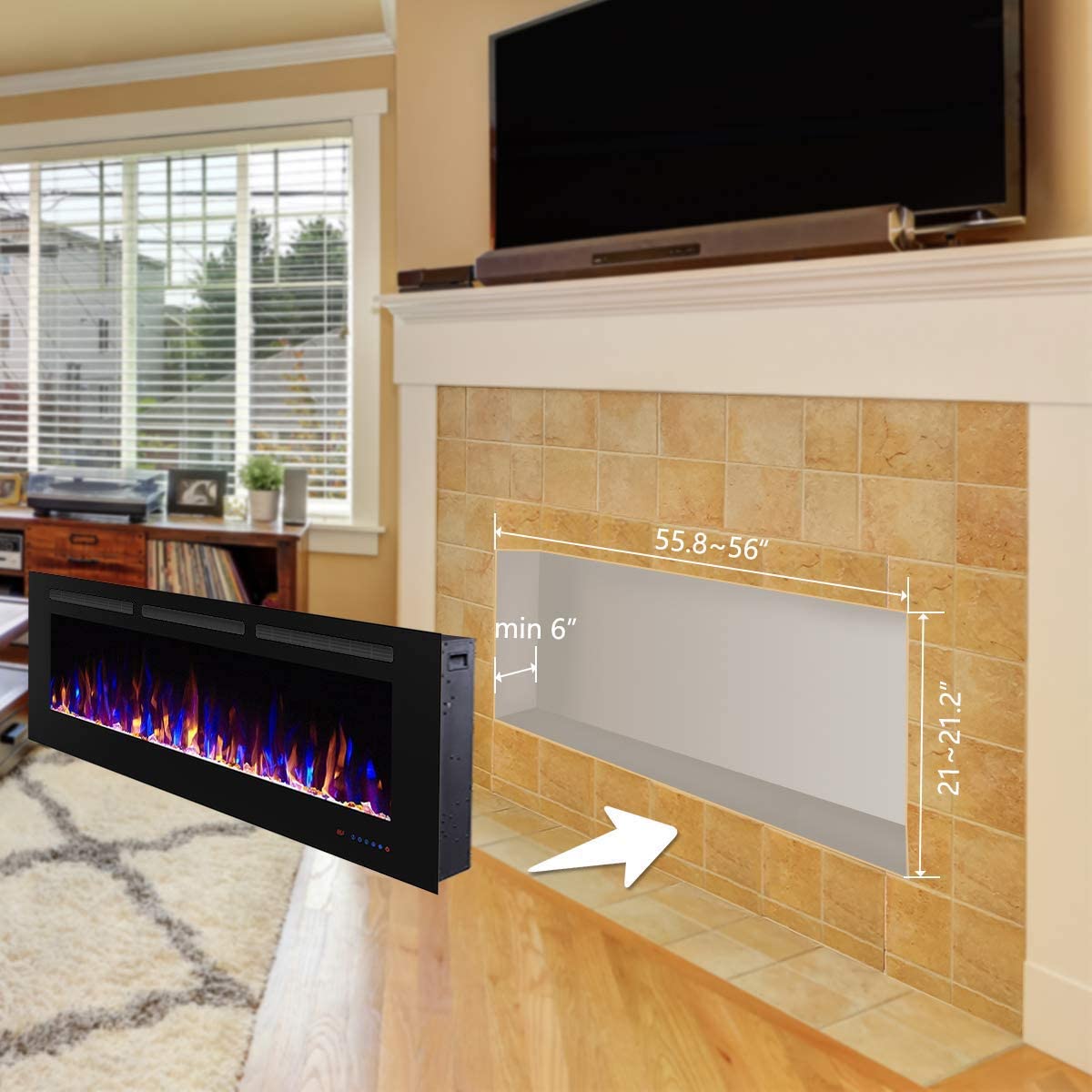 Valuxhome BI60 60 in. 750/1500W Recessed and Wall Mounted