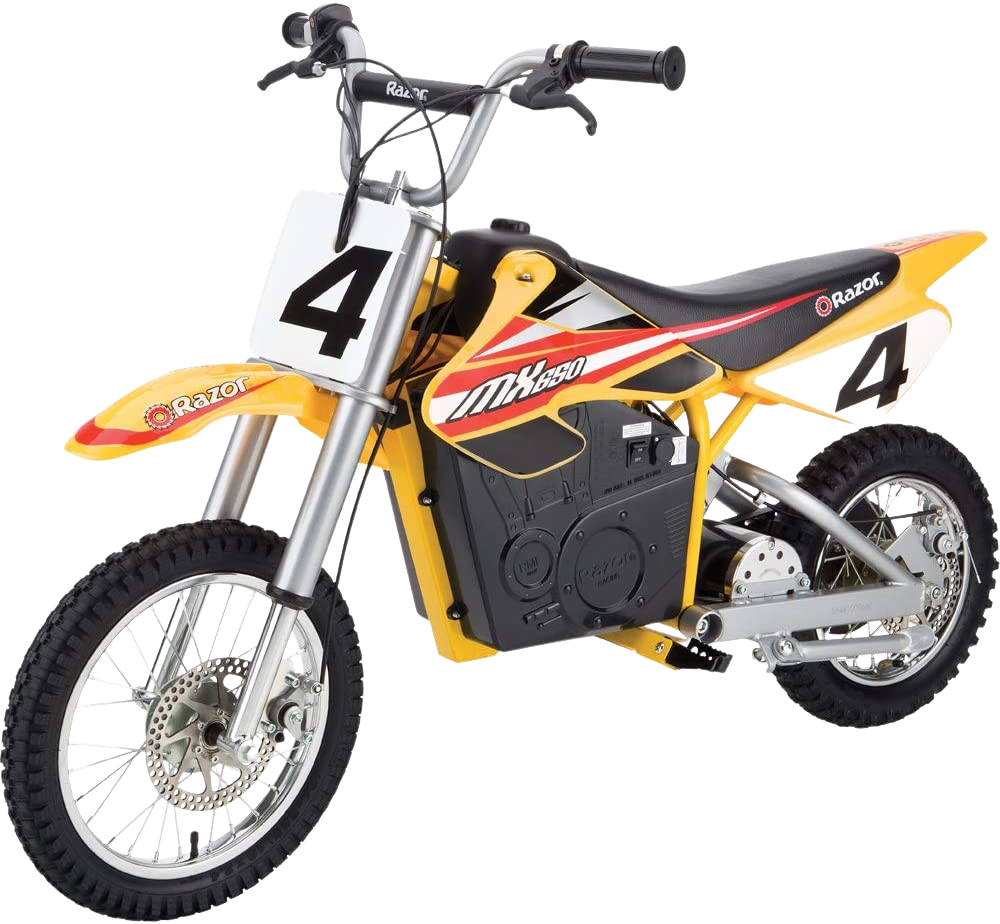 Razor MX650 Dirt Rocket Up To 40 Minute Run Time Electric Motocross Dirt Bike Yellow New