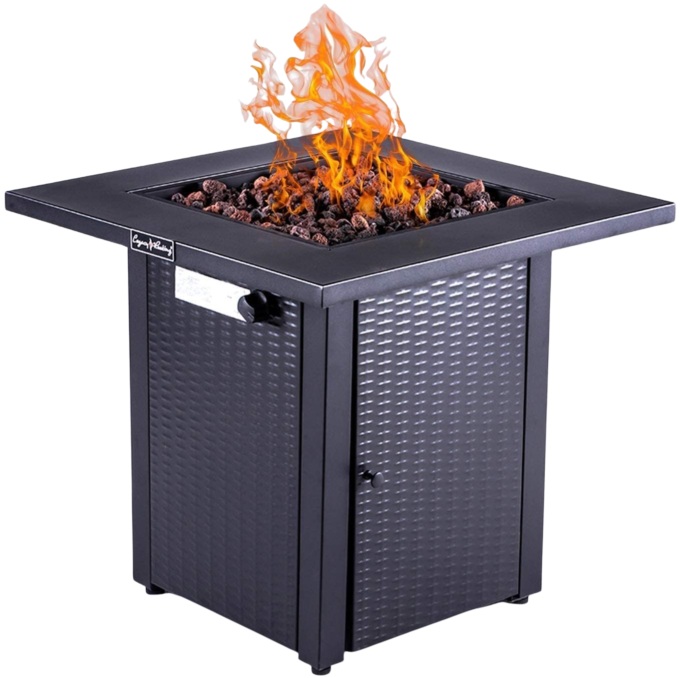 Legacy Heating 48,000 BTU Propane Square Outdoor Fire Pit Table with Lava Stones New