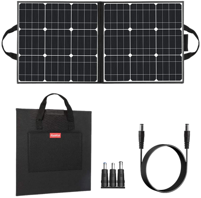 Flashfish 100W 18V Portable Foldable Solar Panel With 5V USB 18V DC Output Compatible With Portable Generators, Smartphones, Tablets And More New