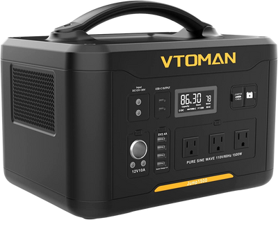VTOMAN JUMP1500 1500W/1548Wh Portable Power Station Solar Generator with Jump Starter New