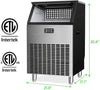 RW Flame Z120C 48 Pound Capacity Freestanding Commercial Ice Maker Machine New
