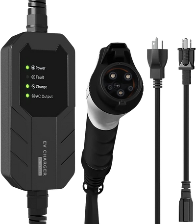 Megear Skysword Ⅱ Level 1 & 2 100-240V 16A NEMA 6-20 Plug with NEMA 5-15 25ft Portable EVSE EV Charging Station New