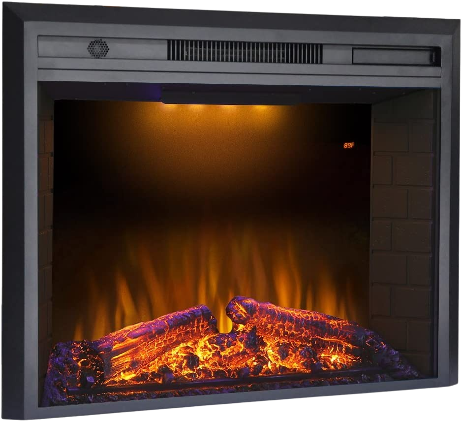 Valuxhome EF36T 36 in. 750/1500W Electric Fireplace Insert with Remote Black New