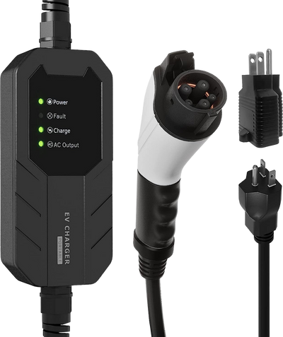 Megear Skysword Ⅱ Level 1-2 EV Charging Station 100-240V 16A 25FT Portable EVSE NEMA 6-20 Plug with NEMA 5-15 Adapter New