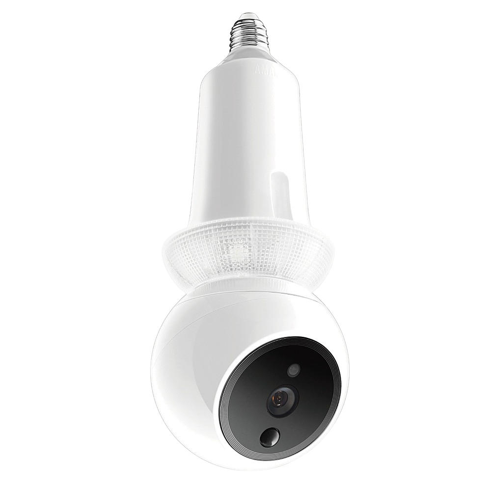 Amaryllo Zeus Biometric Auto Tracking Light Bulb Indoor Security Camera Comes With 1 Year of 24/7 Recording Service Plan  White New