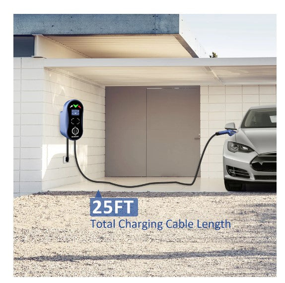 Mustart Power Level 2 EV 32A 25' Cable Adjustable NEMA 14-50 Charging Station New