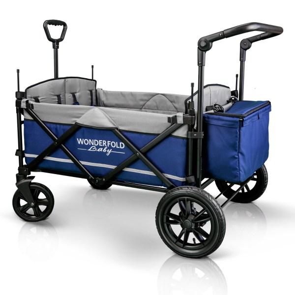 WonderFold Baby X4 Push/Pull 4-Passenger Quad Stroller Wagon Navy New