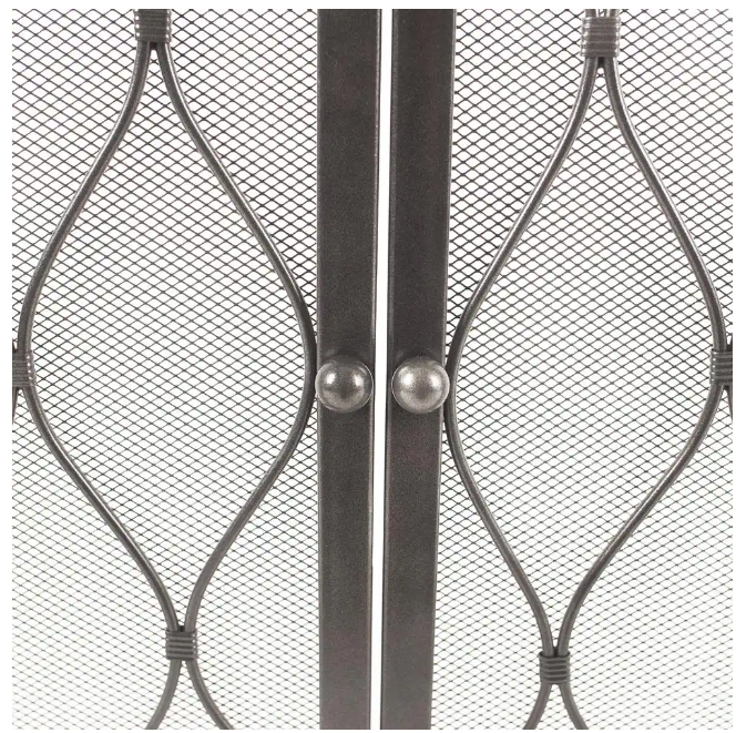Pleasant Hearth Stonewall Gun Metal Grey Steel Single-Panel 31 by 38 in. Fireplace Screen with Doors New