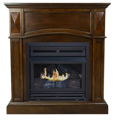 Pleasant Hearth 20,000 BTU 36 in. Compact Convertible Ventless Natural Gas Fireplace in Cherry New