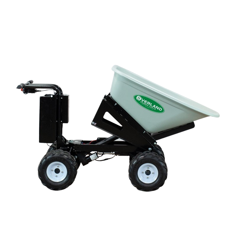 Overland Electric Wheelbarrow 8 cu. ft. With 4WD Power Dump And Extended Range Battery New