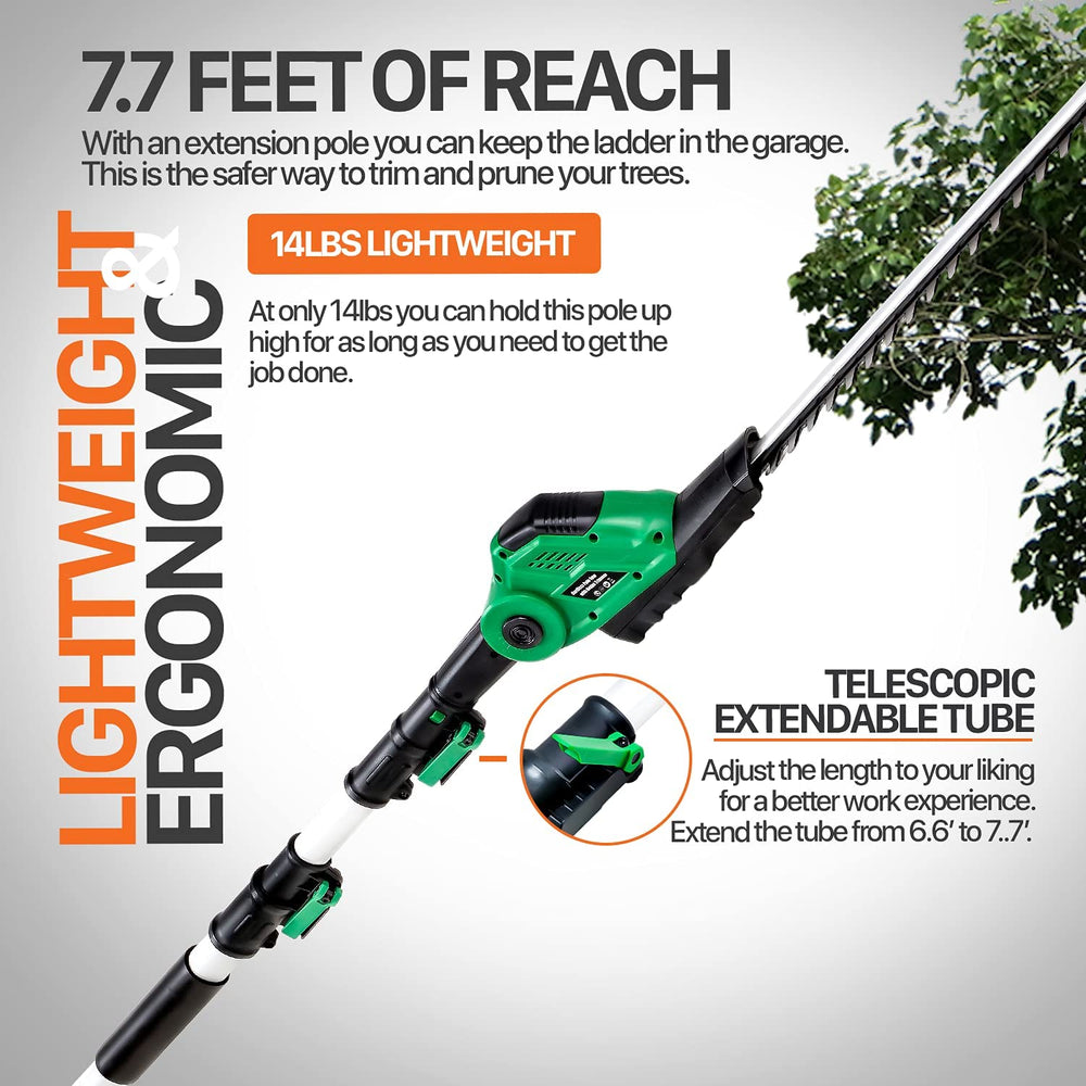 Apollo Smart GUT100 2 in 1 Pole 18" 20V 2Ah Electric Saw and Hedge Trimmer New