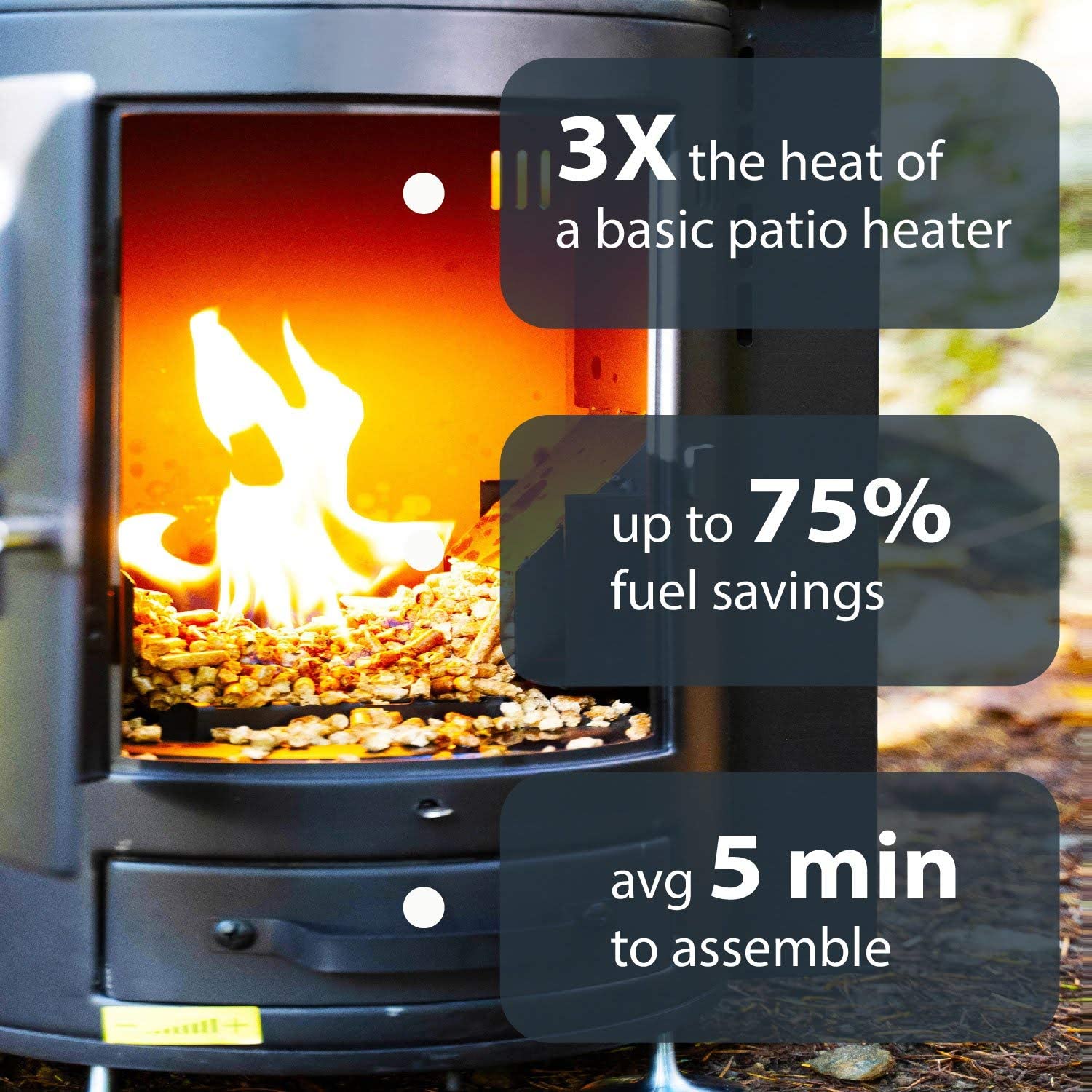 QStoves Q-Flame Outdoor Wood Pellet Patio Heater New – FactoryPure