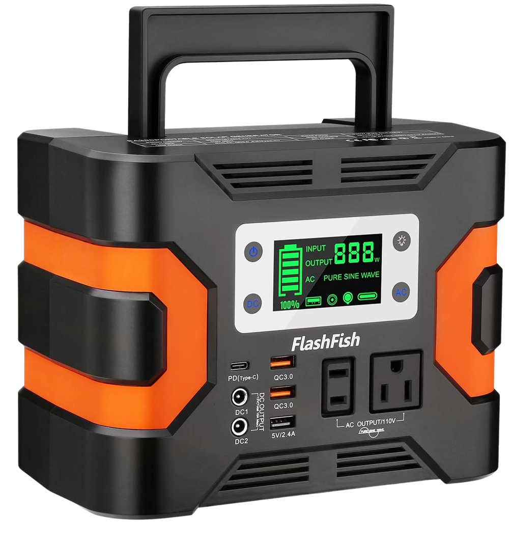 Flashfish 330W Portable Power Station 81000mah Solar Generator With 110V AC Outlet 12V/24V DC  QC3.0 USB SOS LED CPAP Battery Pack Emergency Power Supply New