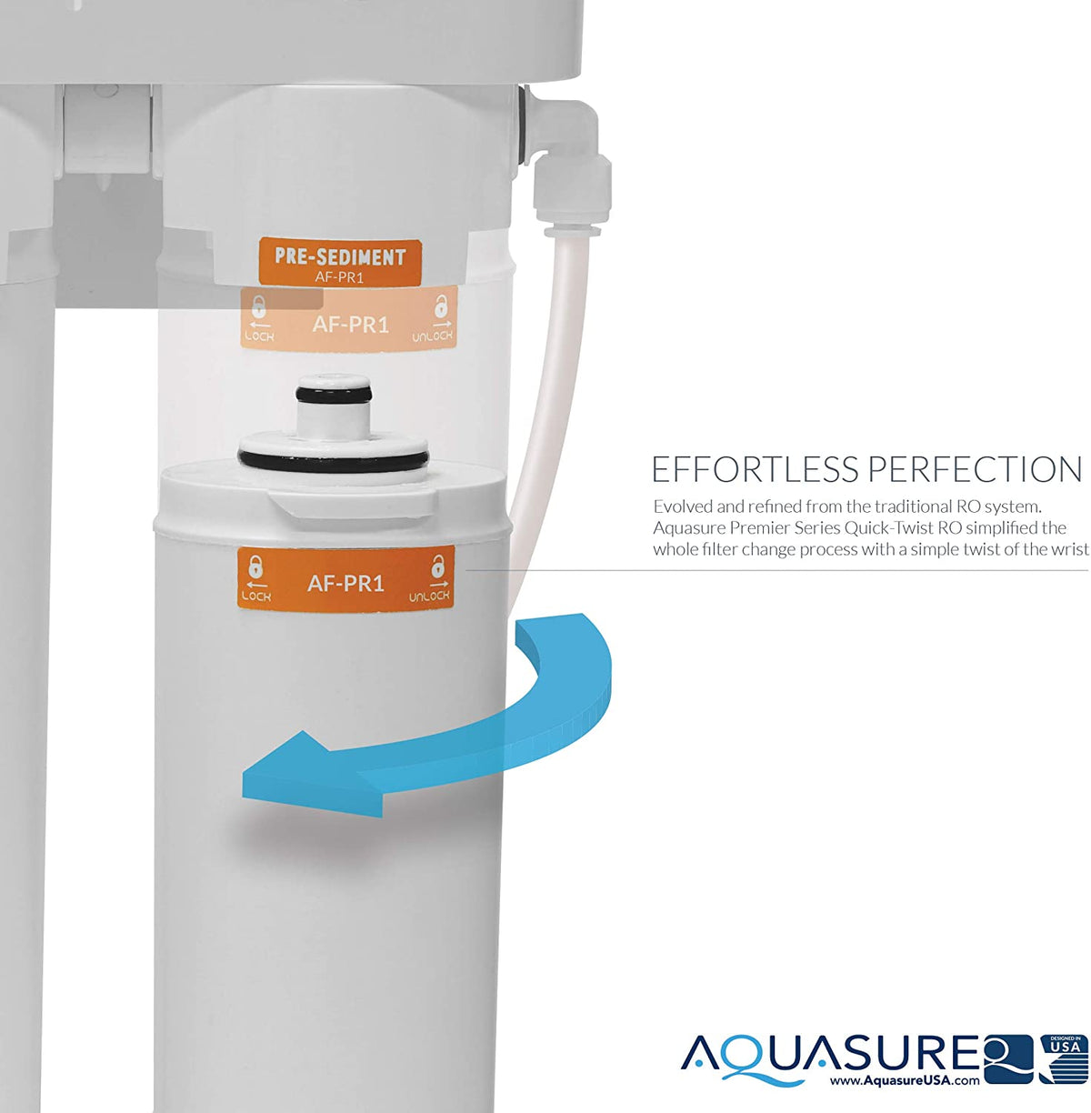 Aquasure AF-PR4 Premier Series 4th Stage Quick Twist Coconut Carbon Shell Post-Stage Reverse Osmosis Water System Filter New