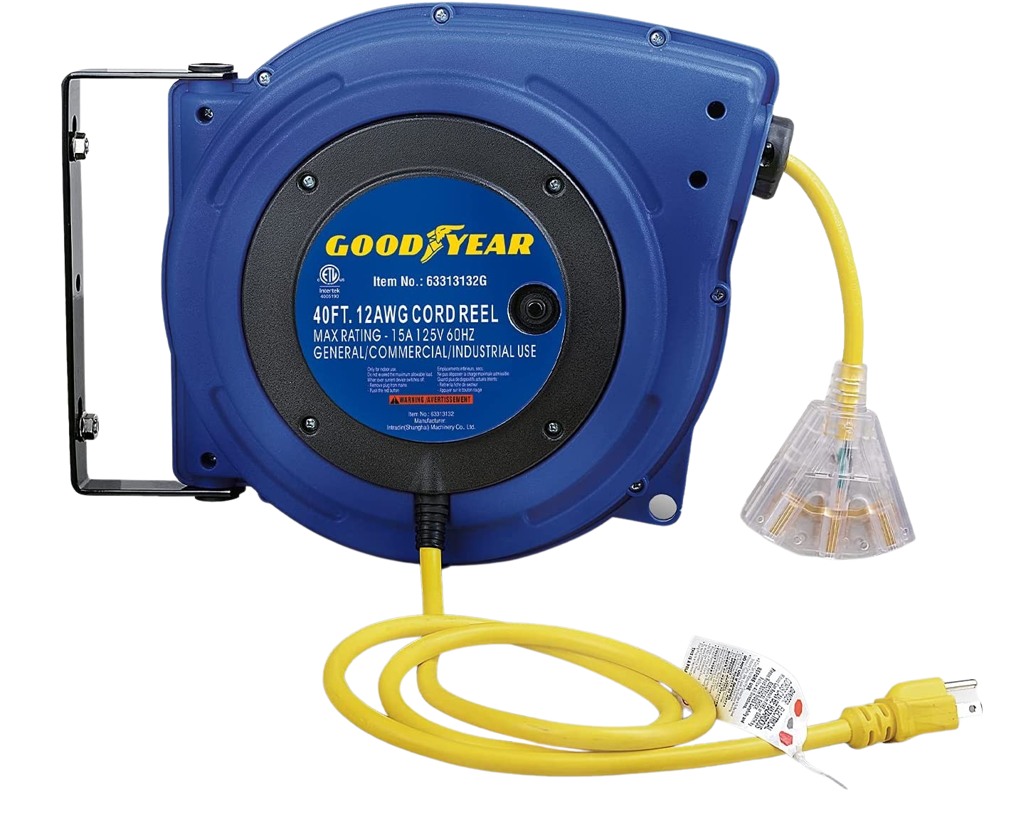 Goodyear 12 AWG x 40' Retractable Extension Cord Reel New