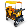 WonderFold W4 Elite Push/Pull 4-Passenger Quad Stroller Wagon Orange New
