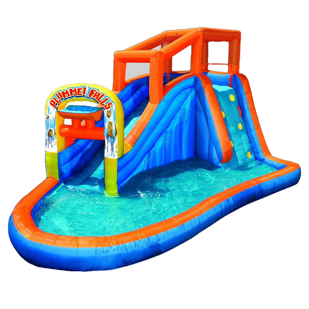 BANZAI 90325 Plummet Falls Adventure Slide Inflatable Water Park Multicolor New