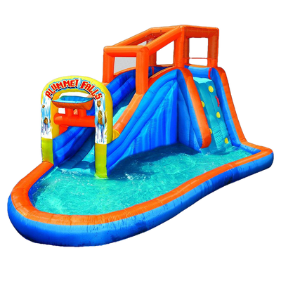 BANZAI 90325 Plummet Falls Adventure Slide Inflatable Water Park Multicolor New