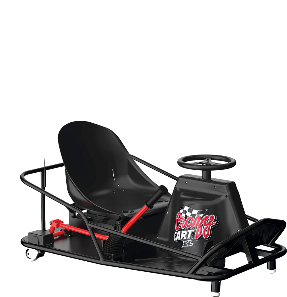 Razor Crazy Cart XL Up To 40 Minute Run Time 14 MPH Electric Drifting Go Kart Black New