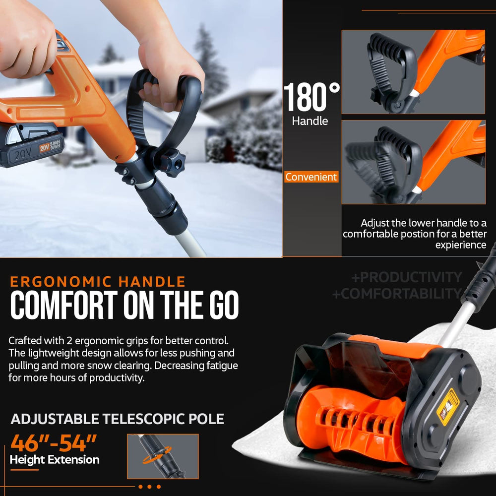 Super Handy GUT055 20V 2Ah Cordless Battery Electric Snow Thrower Upgraded Shovel New