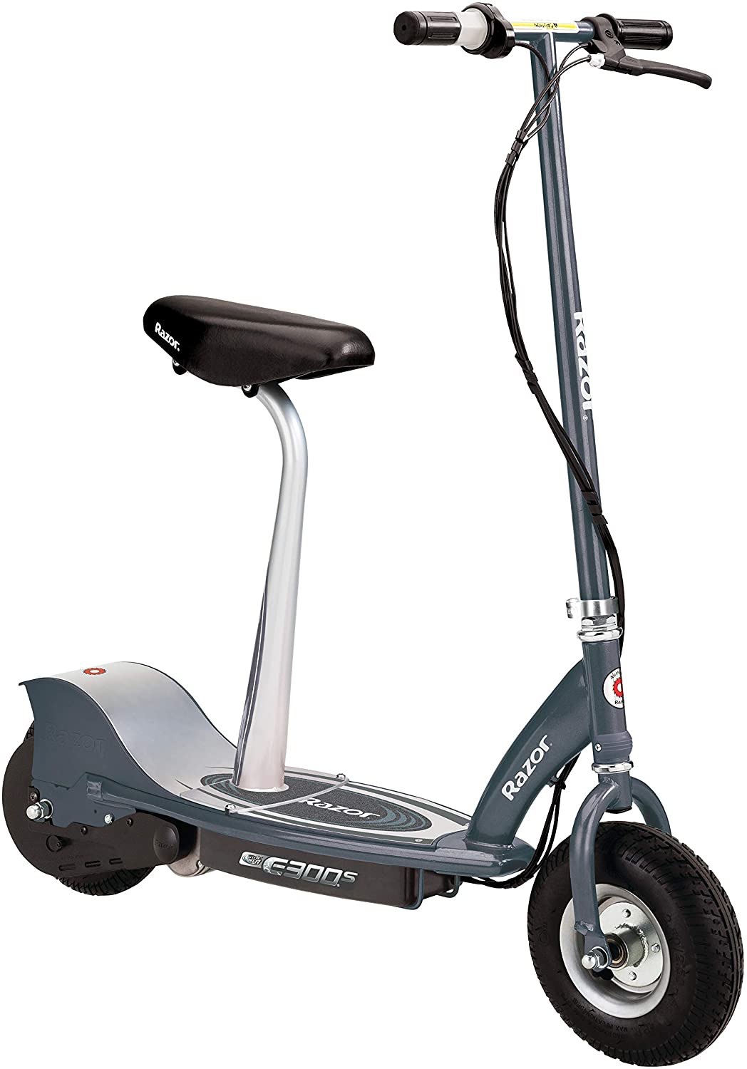 Razor E300 Up to 10 Mile Range 15 MPH 9" Tires Electric Scooter Gray New