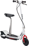 Razor E200 Up to 9 Mile Range 12 MPH 8" Tires Electric Scooter White-Red  New