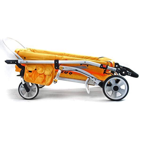 open box wagon stroller WonderFold MJ06 Multi-Purpose Folding Kids School Bus Quad Stroller Wagon OPEN BOX