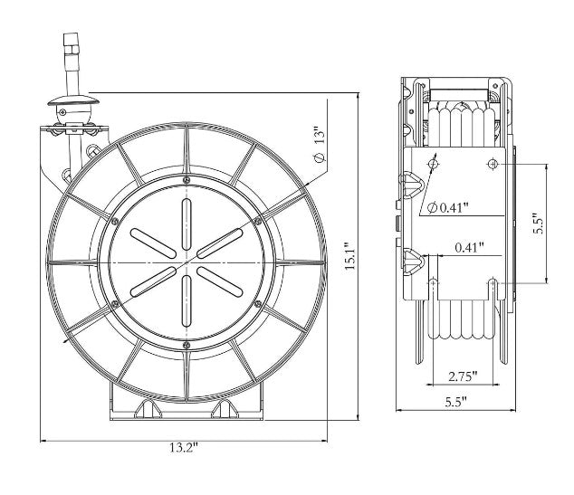 Goodyear Industrial Retractable Air Hose Reel Single Arm 1/2 x 65' 30 –  FactoryPure