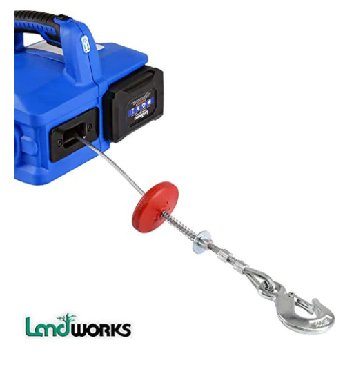 Landworks GUO036 48V 2Ah 1/2 Ton Capacity 20' Steel Braided Cable Electric Towing Winch New