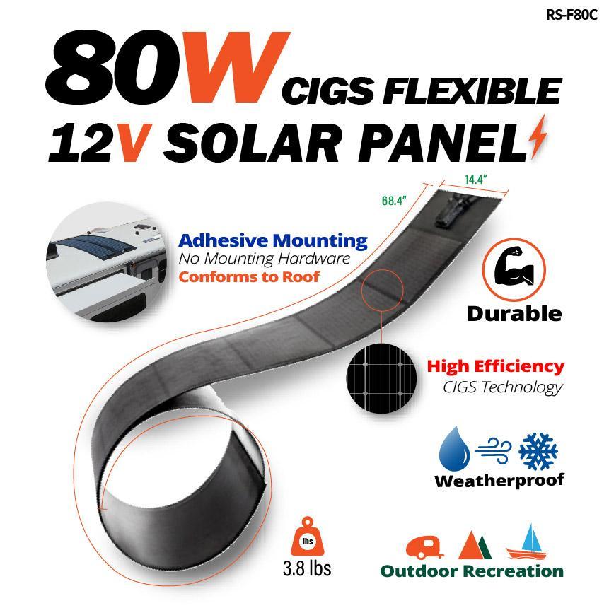 Rich Solar RS-F80C 80 Watt CIGS Flexible Solar Panel New