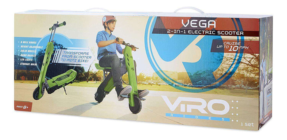 Little Tikes Viro Rides Vega 2-N-1 Transforming Electric Scooter Green New