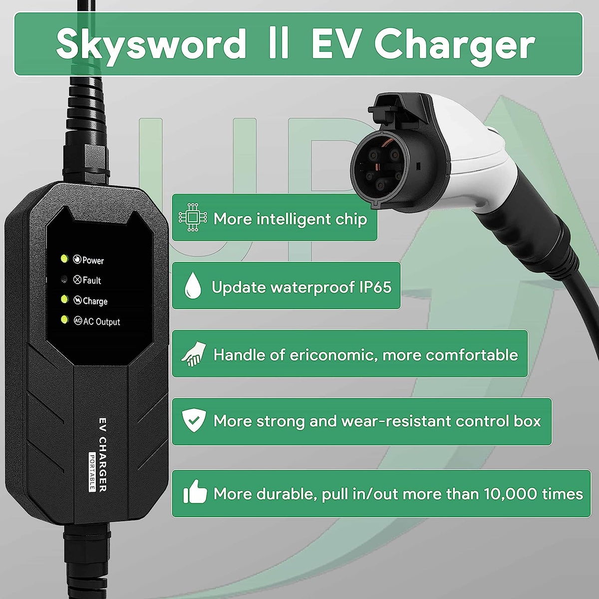 Megear Skysword Ⅱ Level 2 EV Charging Station 240V 16A 25FT Portable EVSE NEMA 14-30 Plug New