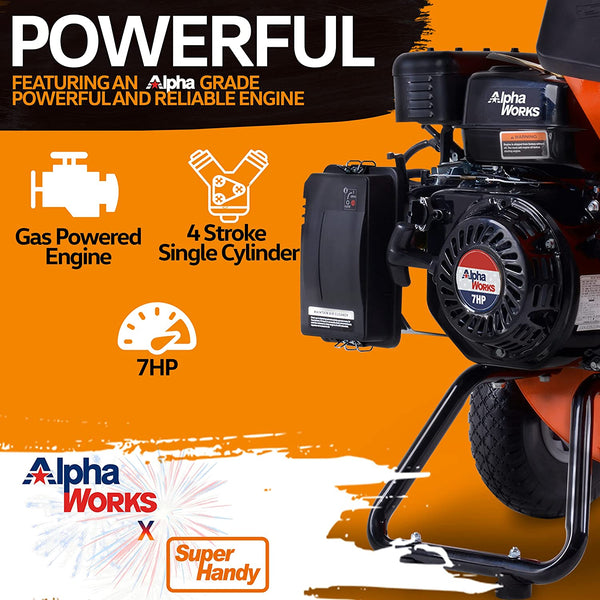 Super Handy GUO019 Wood Chipper Shredder Mulcher Ultra Heavy Duty 7HP