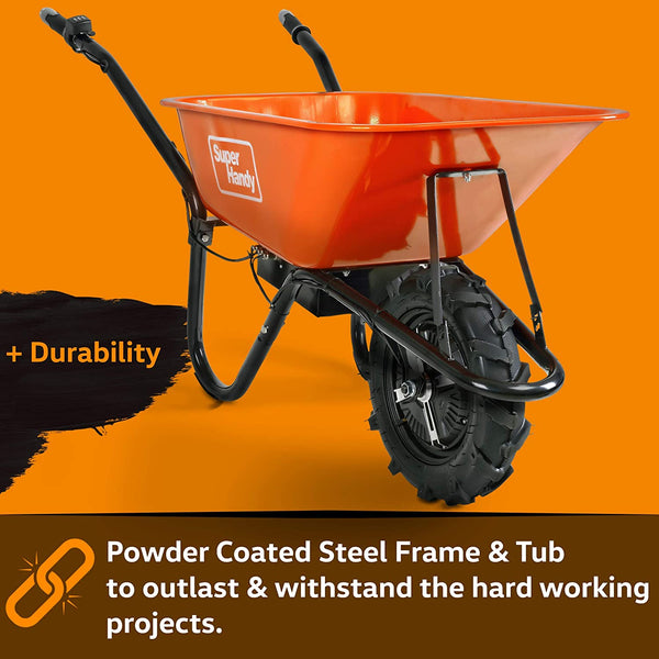 Super Handy GUO087 24V 12Ah 500W 330 lbs. Capacity Electric Wheelbarro FactoryPure