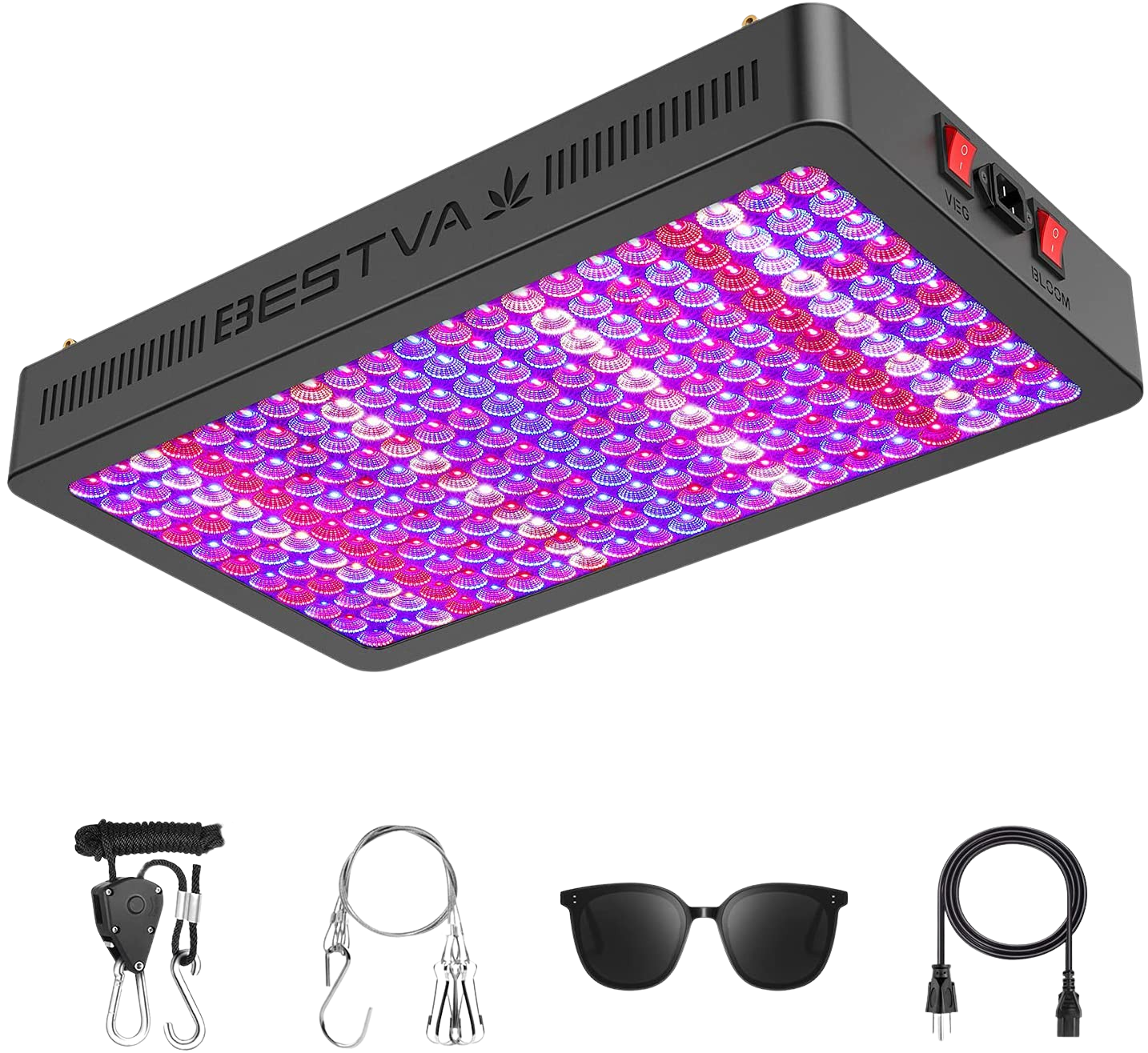 BESTVA 4000W Double Chips LED Grow Light Full Spectrum 12 Band Grown Lamp for Greenhouse Hydroponic Indoor Veg and Flower New