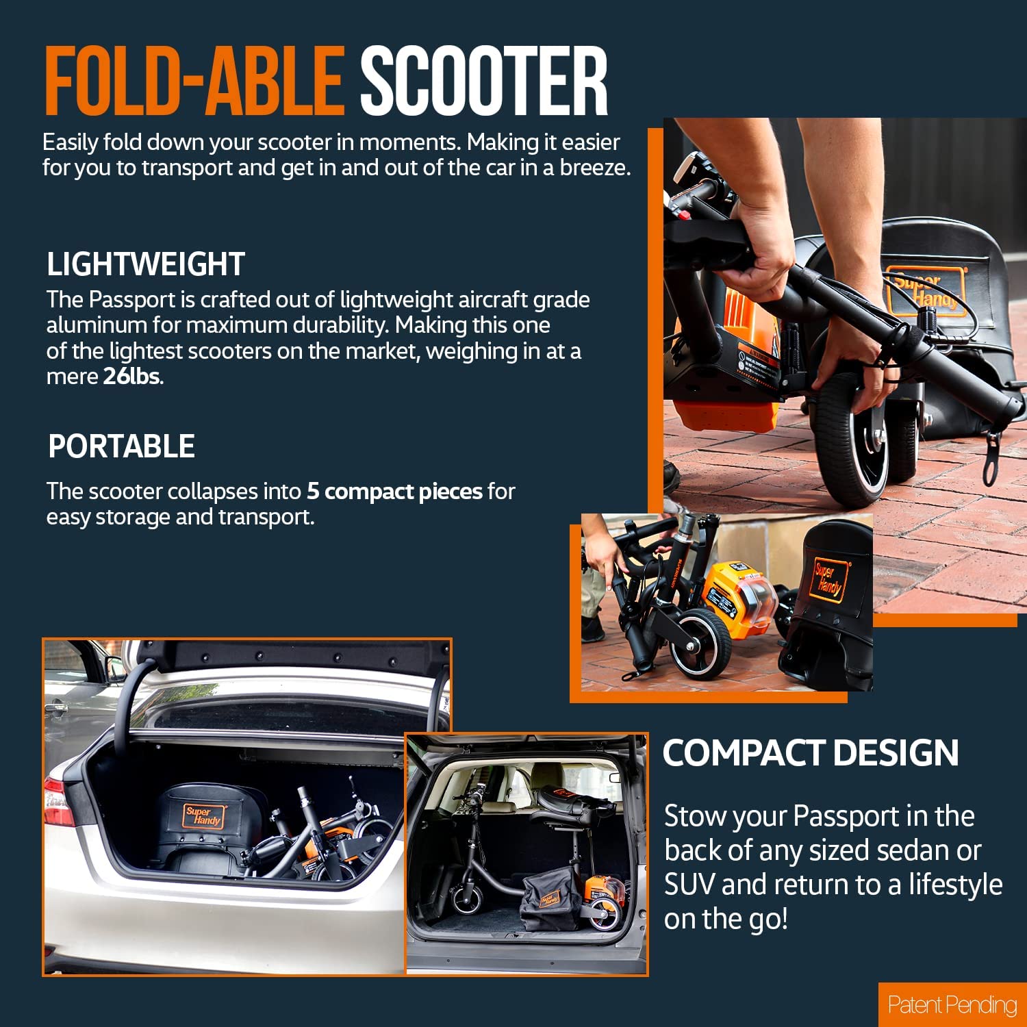 3 Wheel Mobility Scooter - Electric Foldable & Lightweight - Vive