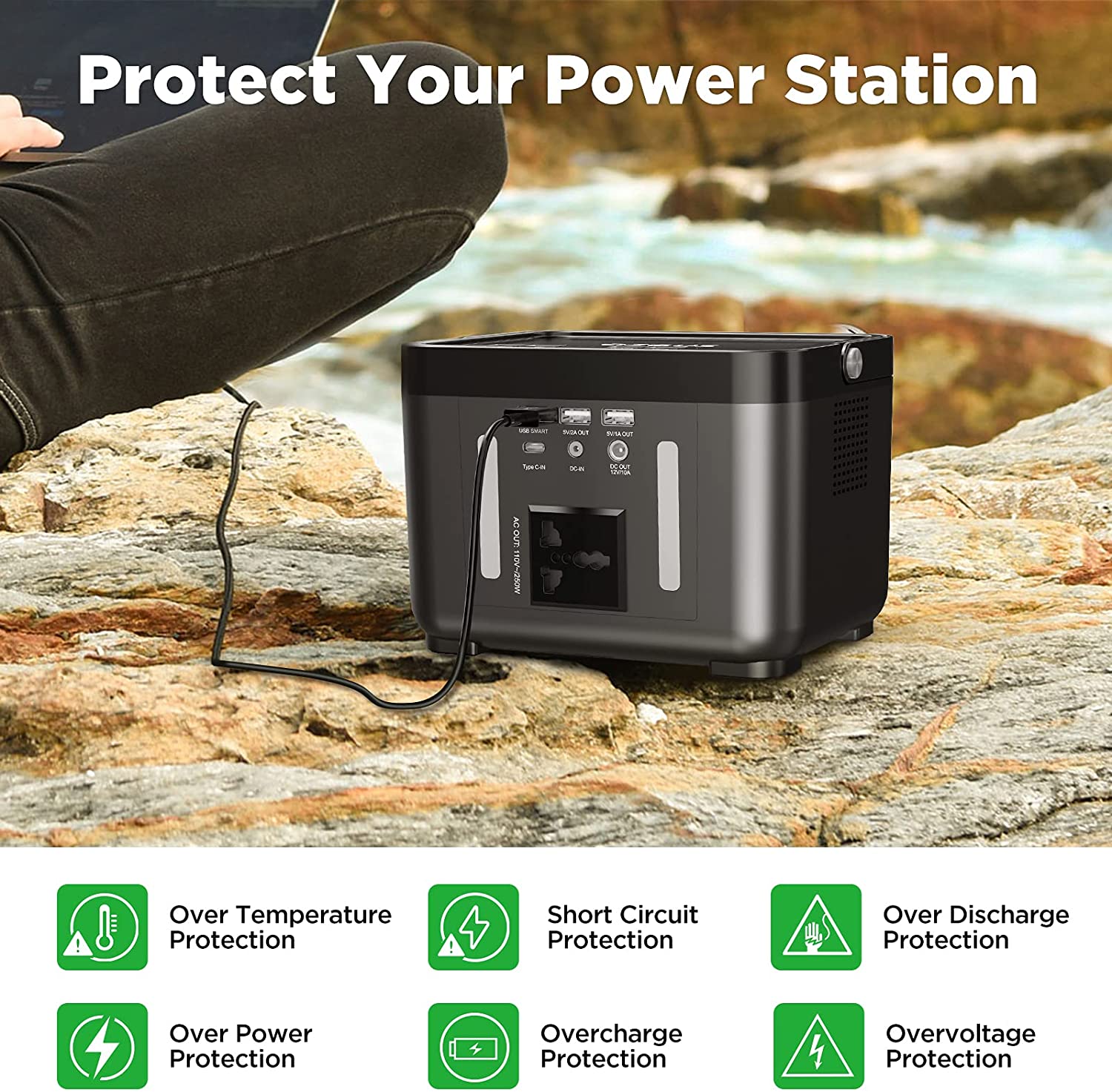 DBPOWER PW0002 250wh 67200mah Backup Lithium Battery 110v Portable Power Station New
