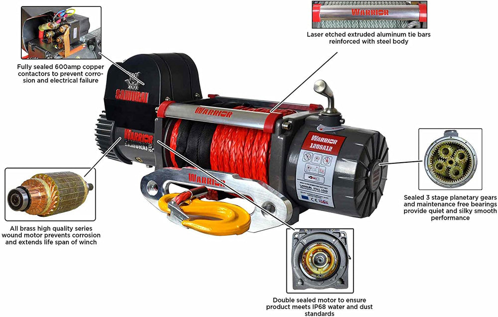DK2 8000-SR 8,000 lbs. Capacity Warrior Spartan Electric Synthetic Winch New
