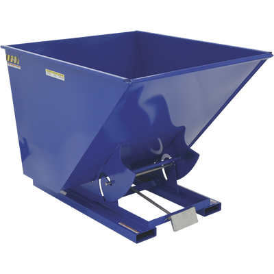 Vestil D-200-HD 6,000 lb. Capacity 2 Cubic Yard Self-Dumping Steel Hopper with Bumper Release Blue New