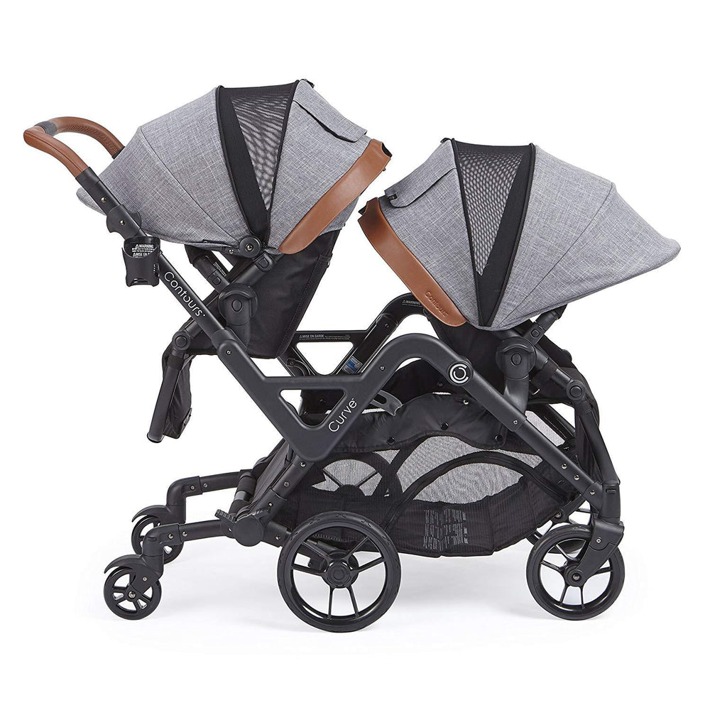 contours double stroller weight limit Contours ZT020-GRA1 Curve Double Stroller in Gray/Black New